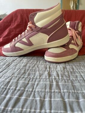 Vans High-Top Sneakers in Pink and Cream